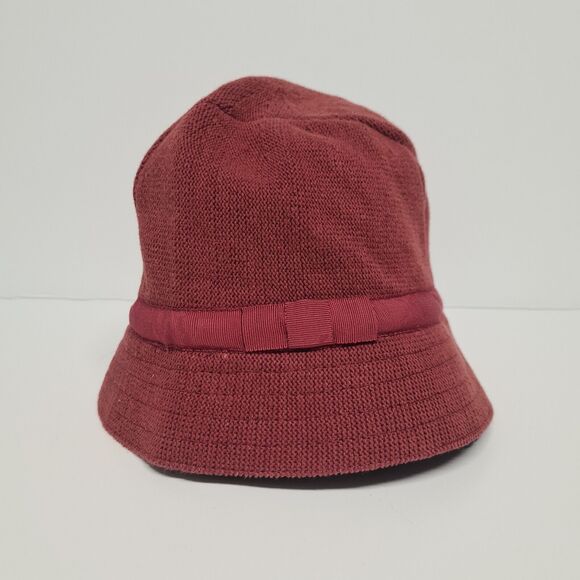 Liz Claiborne Red Bucket Hat Bow Women's One Size Chic Cute Summer - Picture 1 of 3